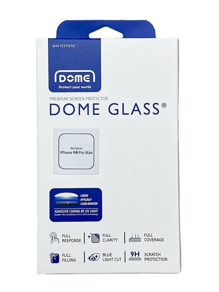 Korean Whitestone UV Dome Glass for Apple Iphone 16 Pro Max inch)  Screen Protector with UV Light [1 Pack Glass]